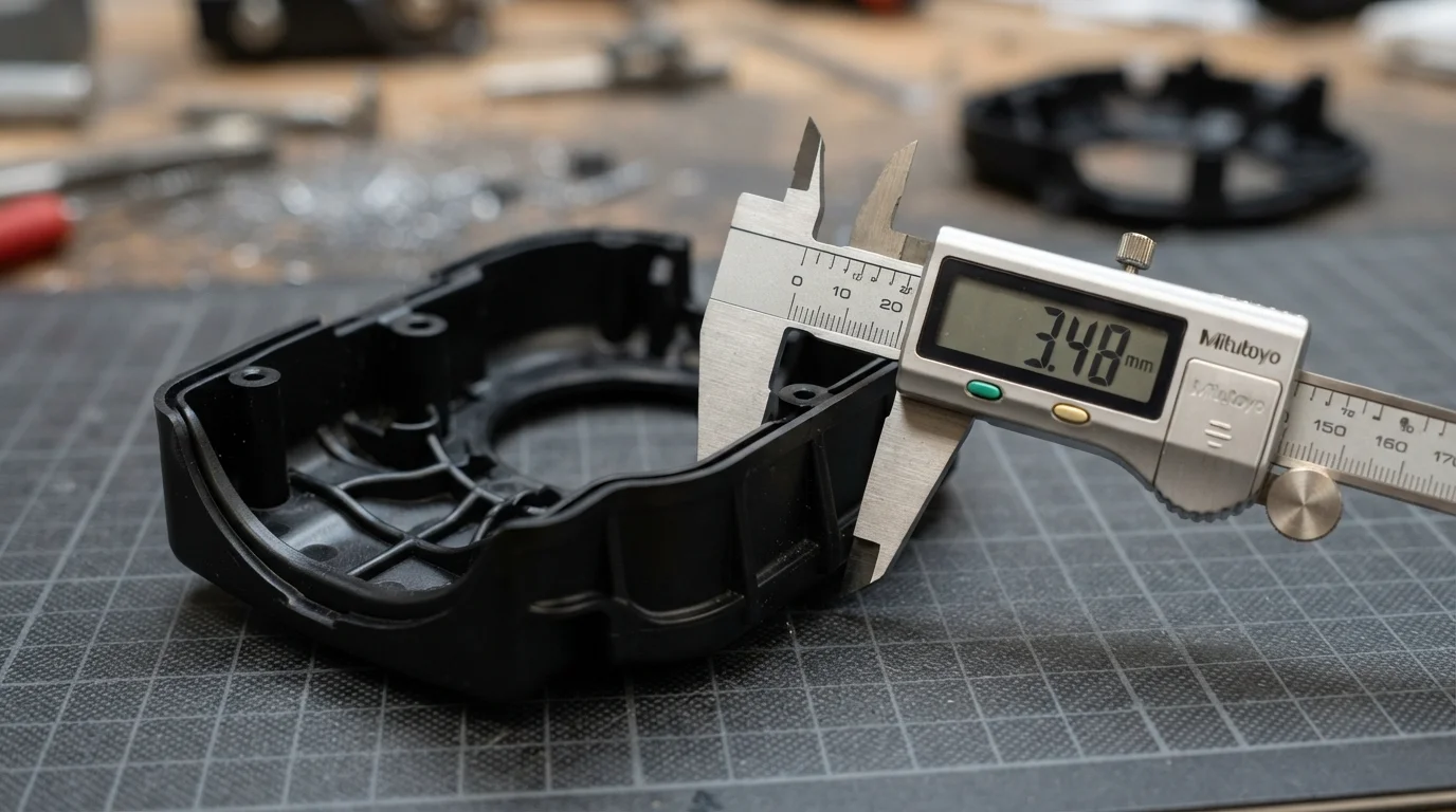 Measuring plastic wall thickness
