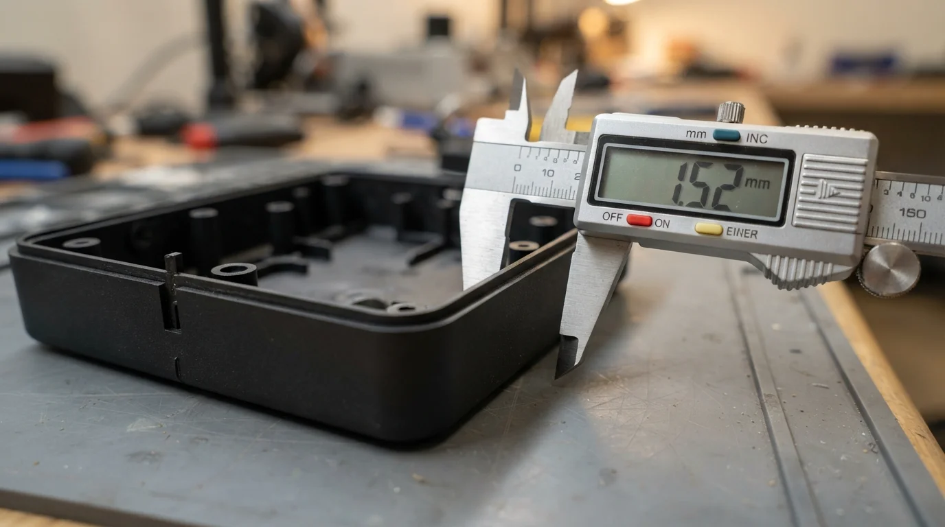 Measuring plastic wall thickness