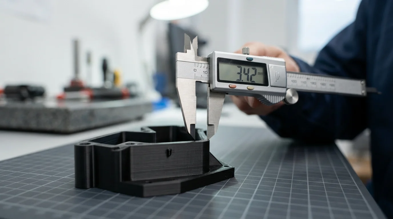 Measuring plastic wall width