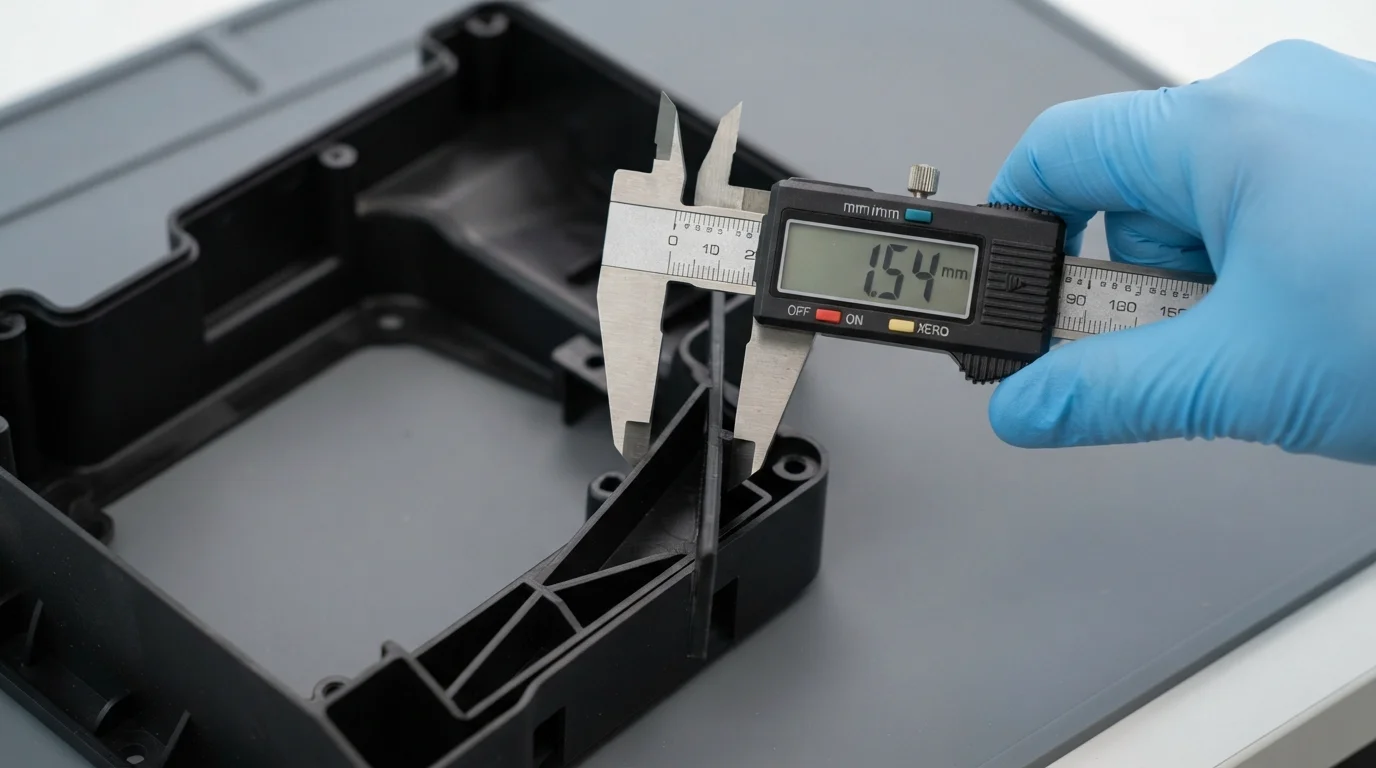 Measuring polypropylene rib thickness
