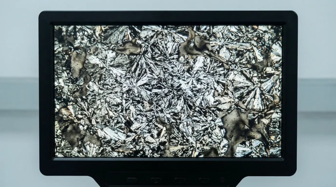 Microscope showing crystalline structure