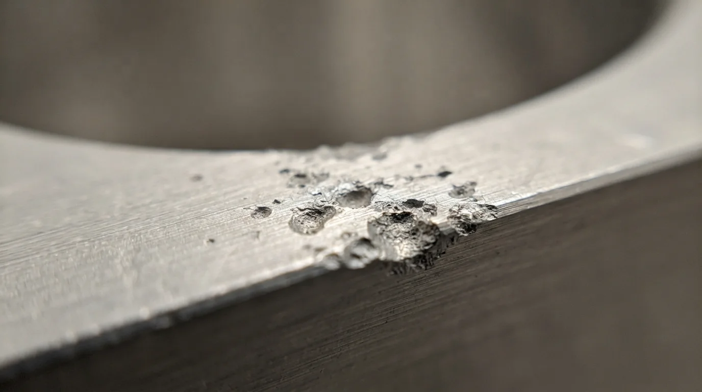 Microscopic gate erosion on aluminum
