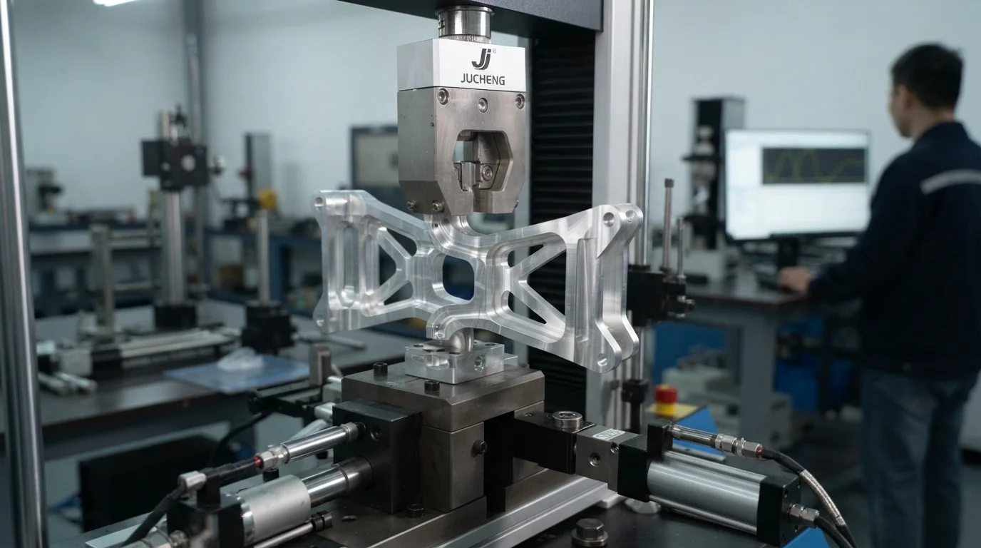 Milled aluminum brackets under load