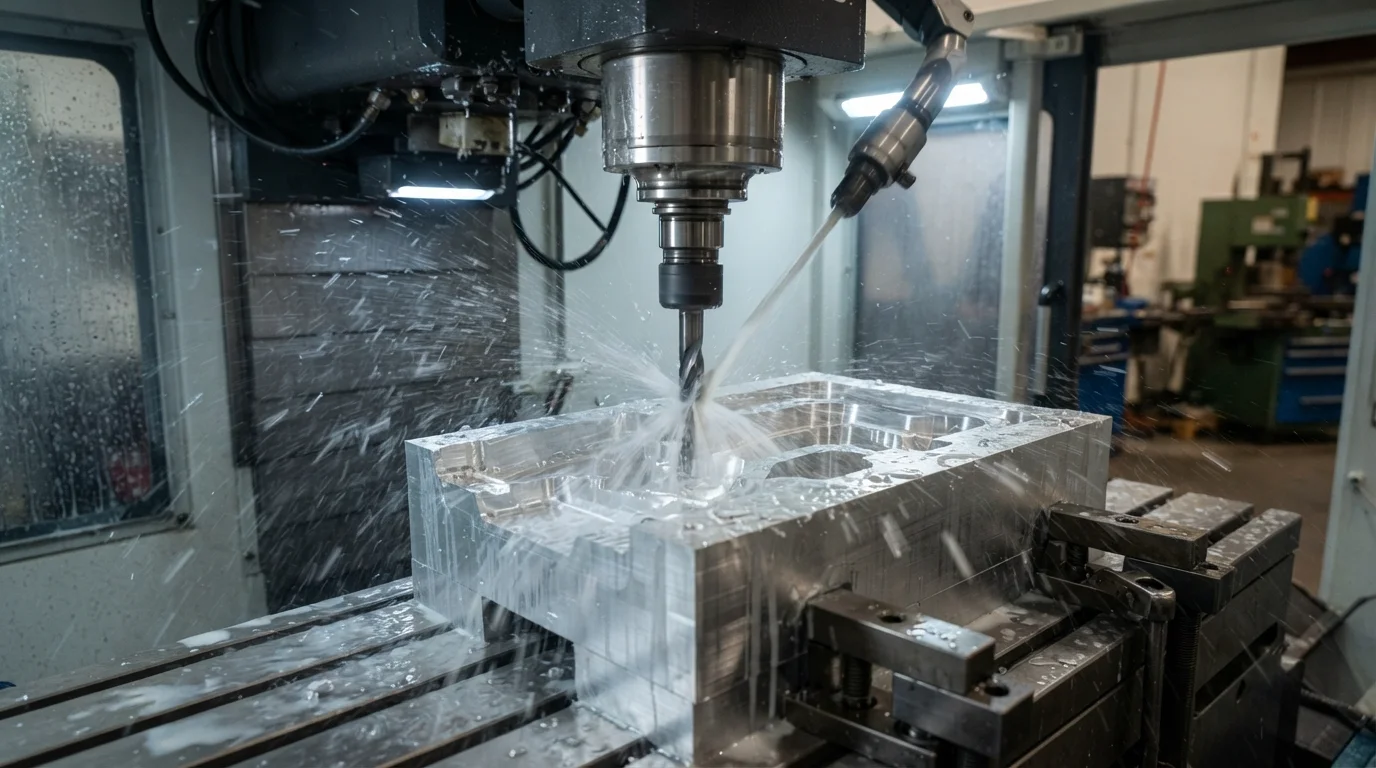 Milling aluminum mold block