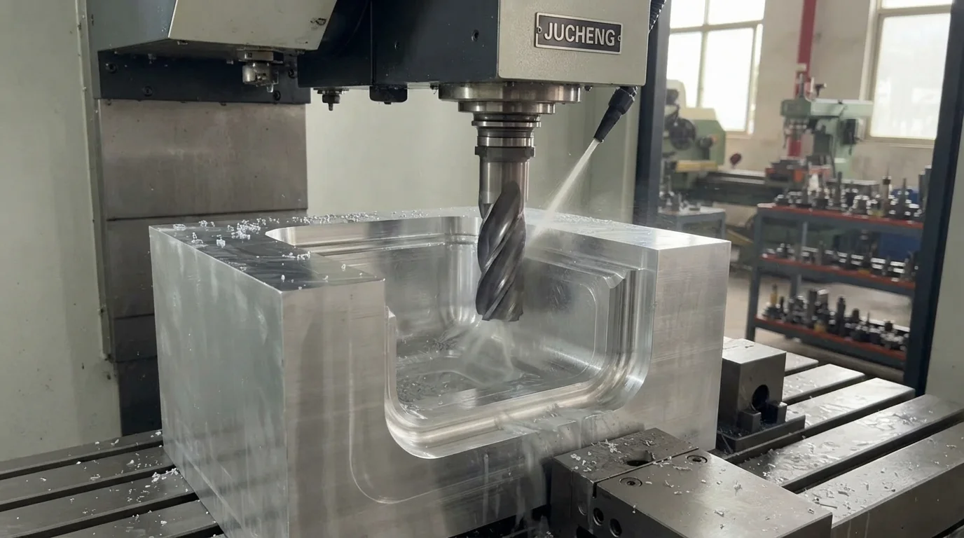 Milling deep pocket aluminum block