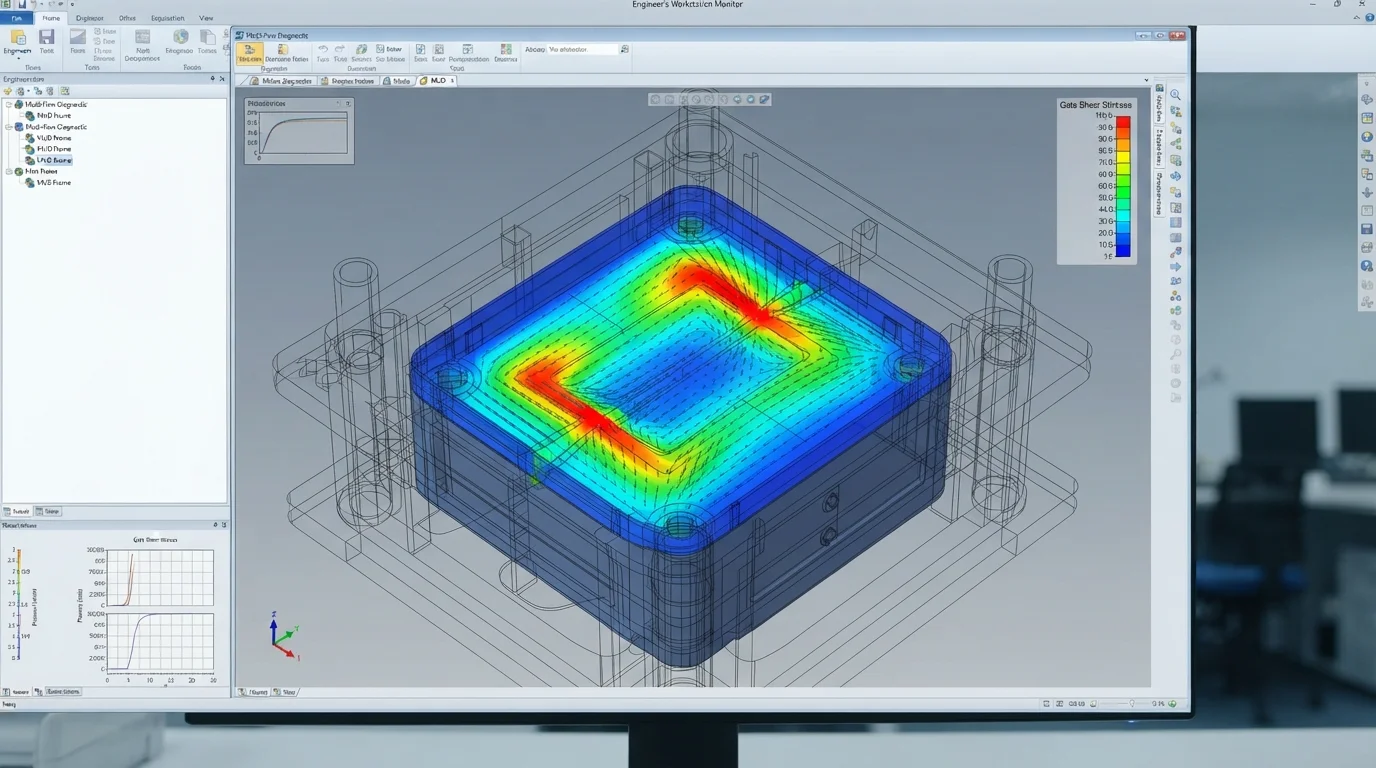 Mold flow gate stress