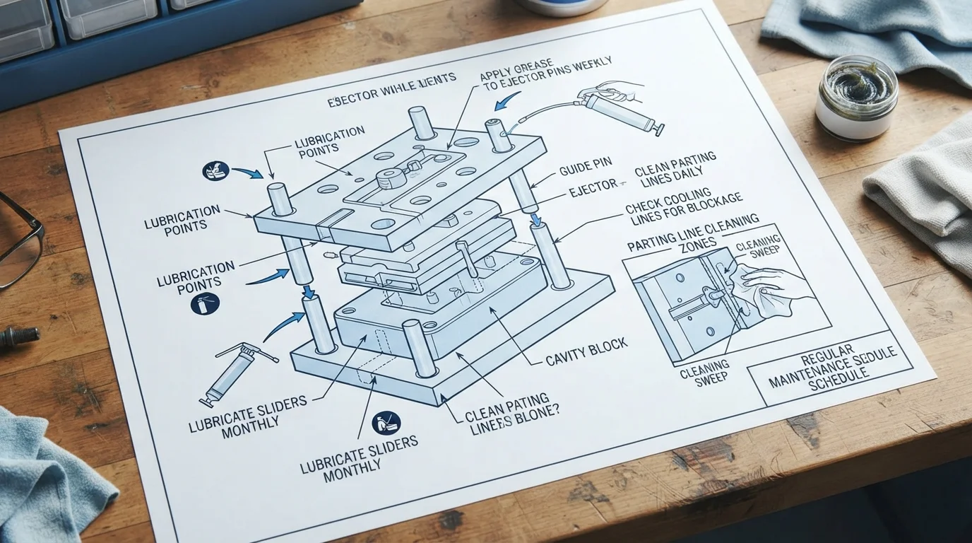 Mold maintenance instruction sketch