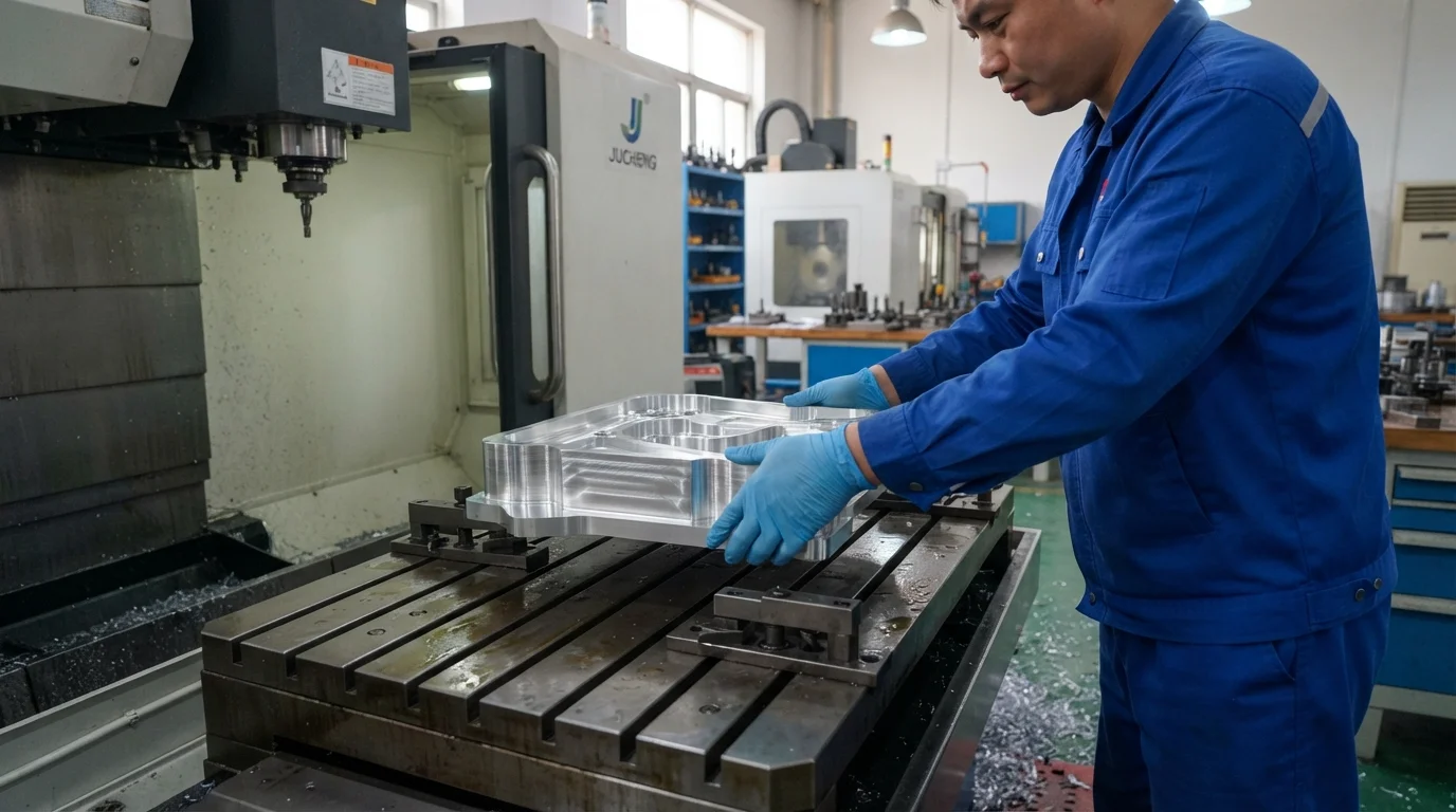 Placing aluminum core on mill
