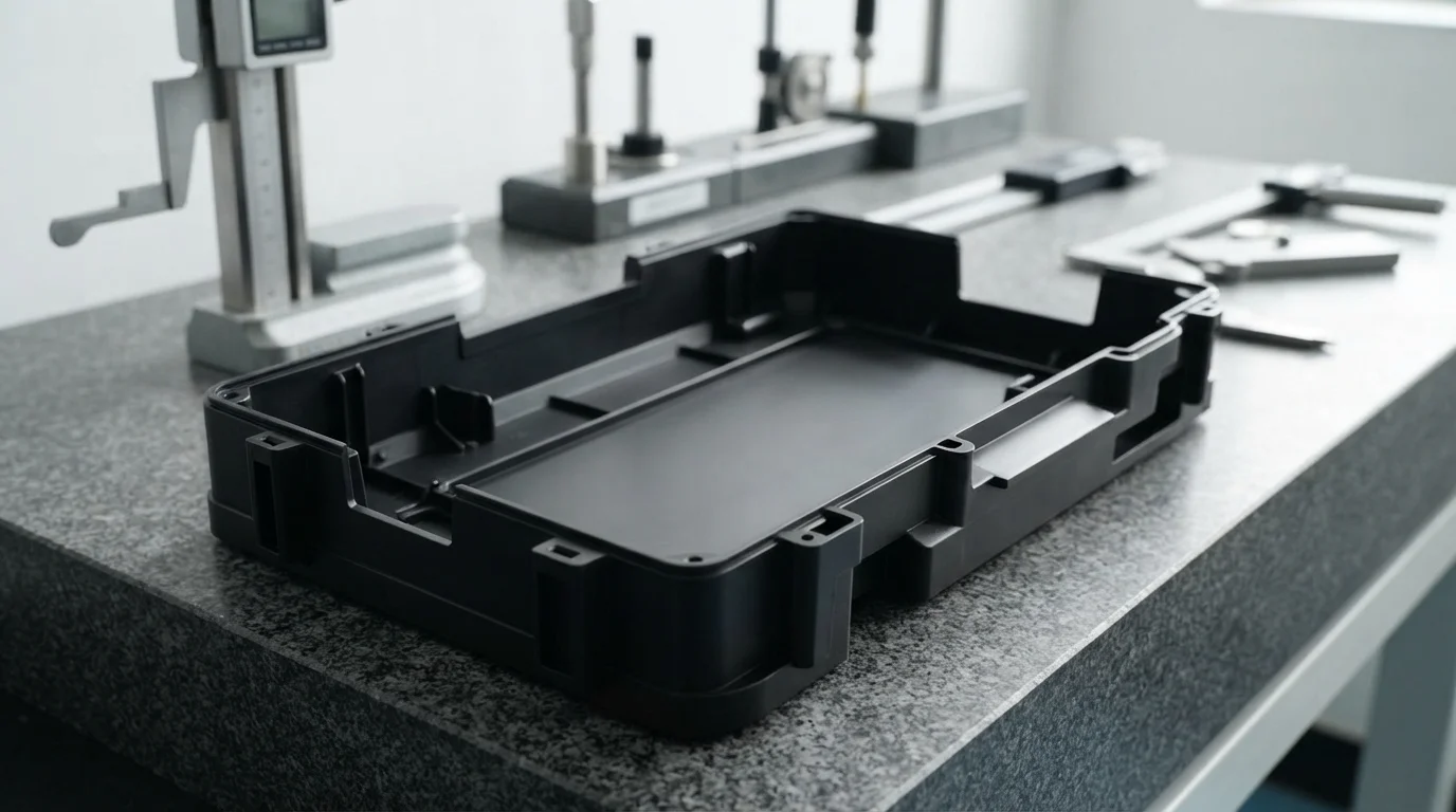 Plastic casing displaying thin wall