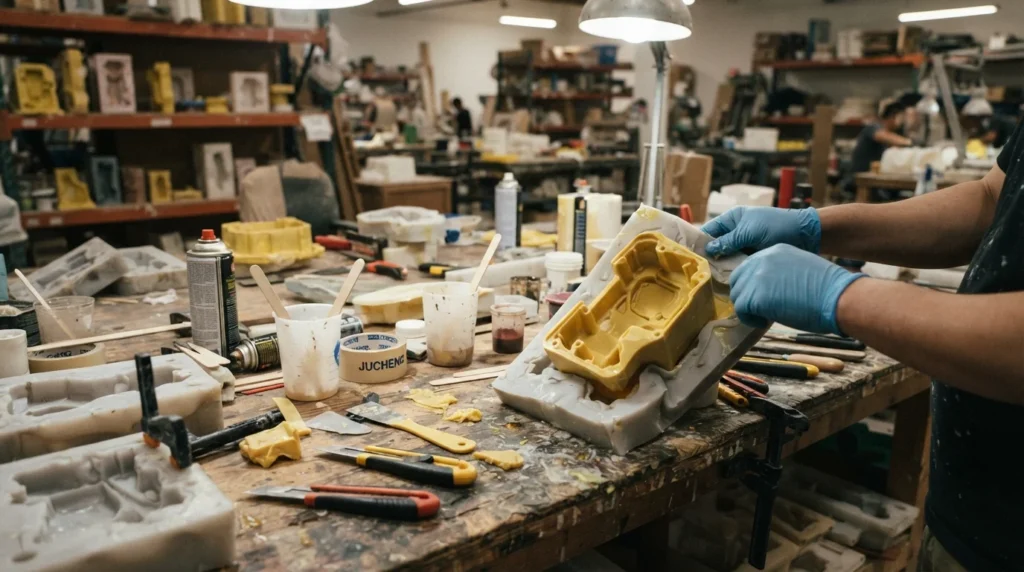 Polyurethane casting shop workbench