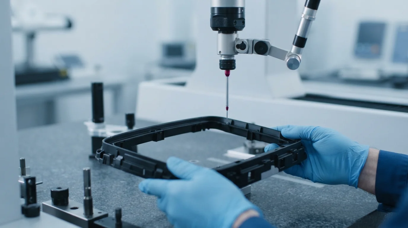 Probe inspecting plastic bezel