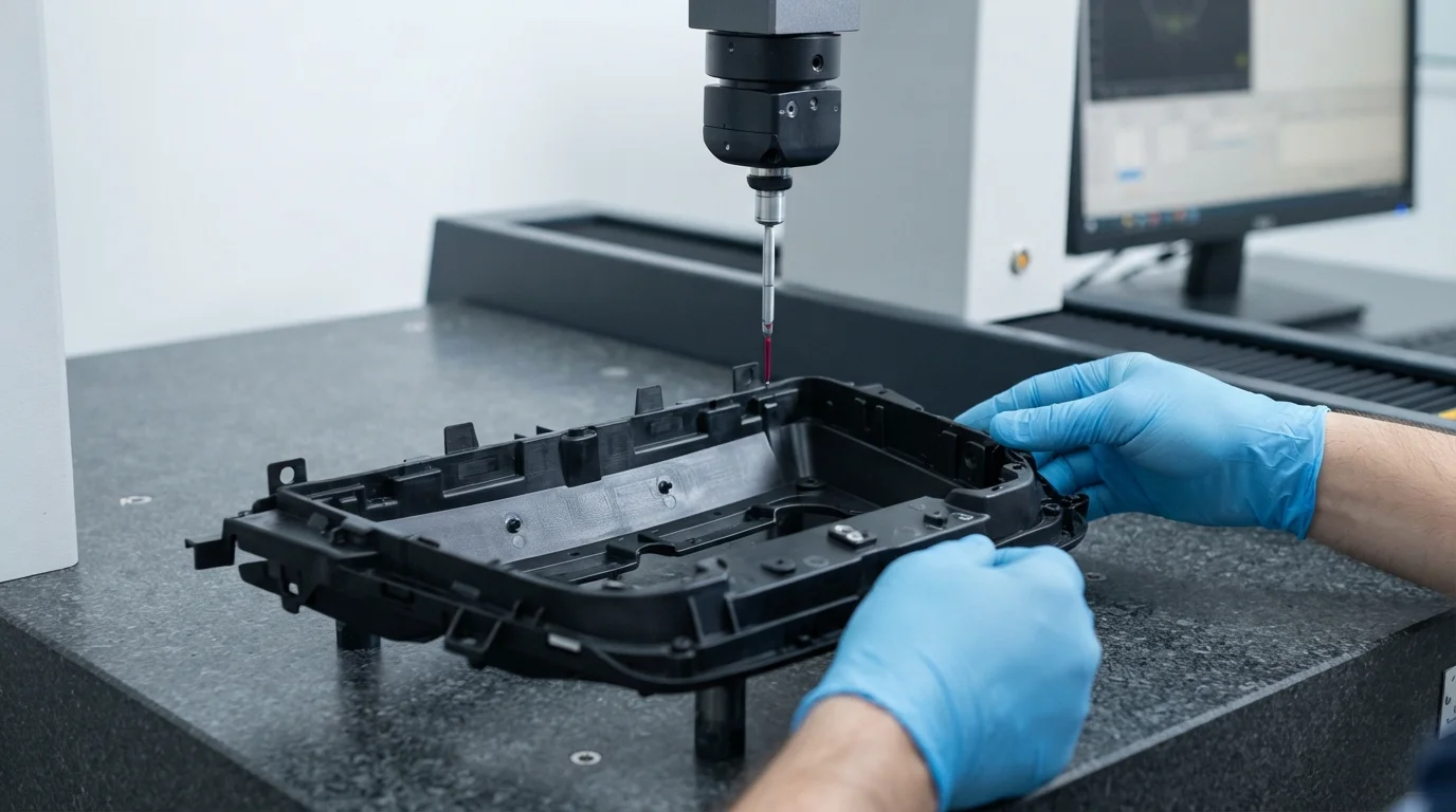 Probe inspecting plastic bezel