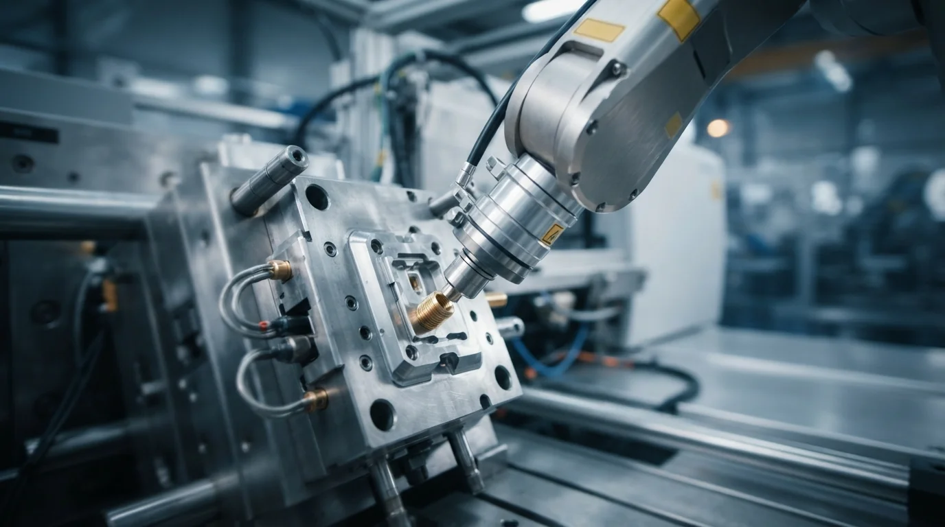 Robotic arm placing insert