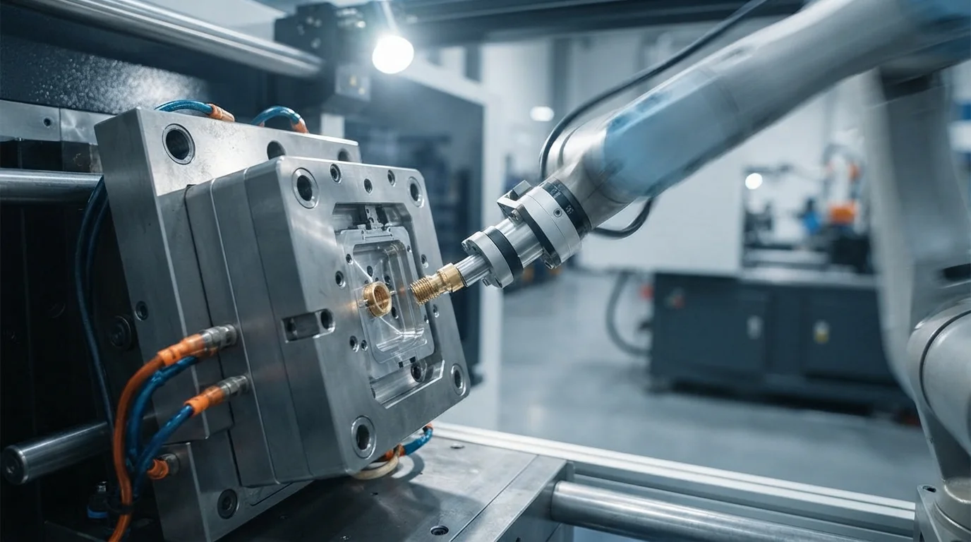 Robotic arm placing insert