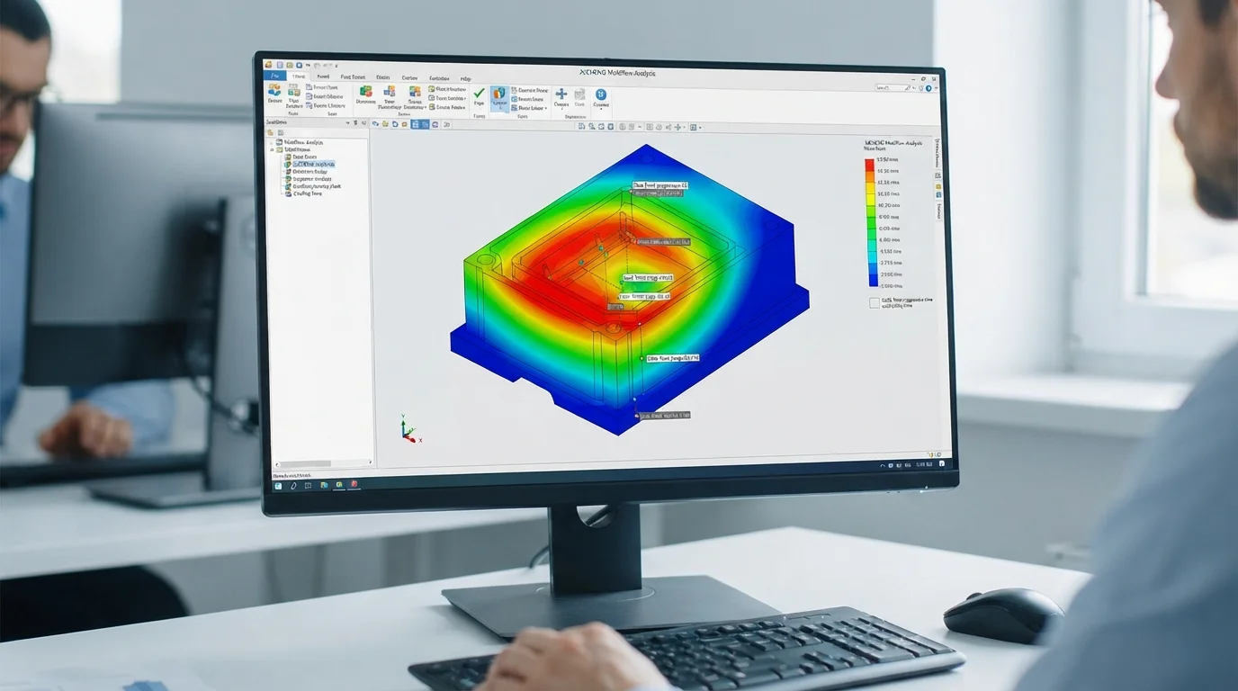 Screen illustrating injection mold flow