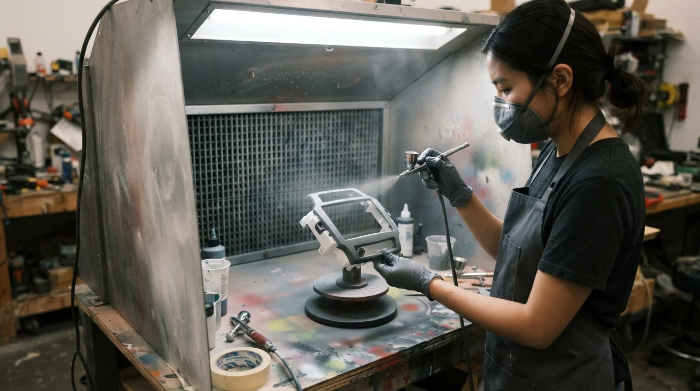 Spray painting plastic bezel
