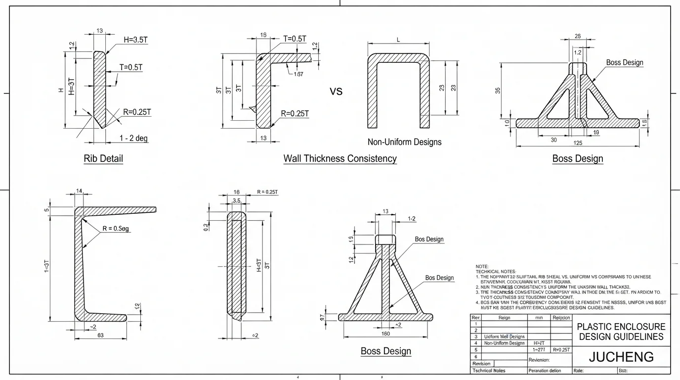 Structural rib design CAD illustration