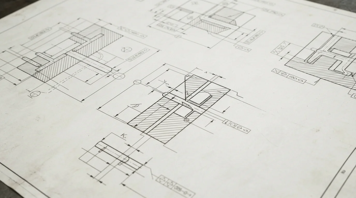 Technical drawing of mold gate