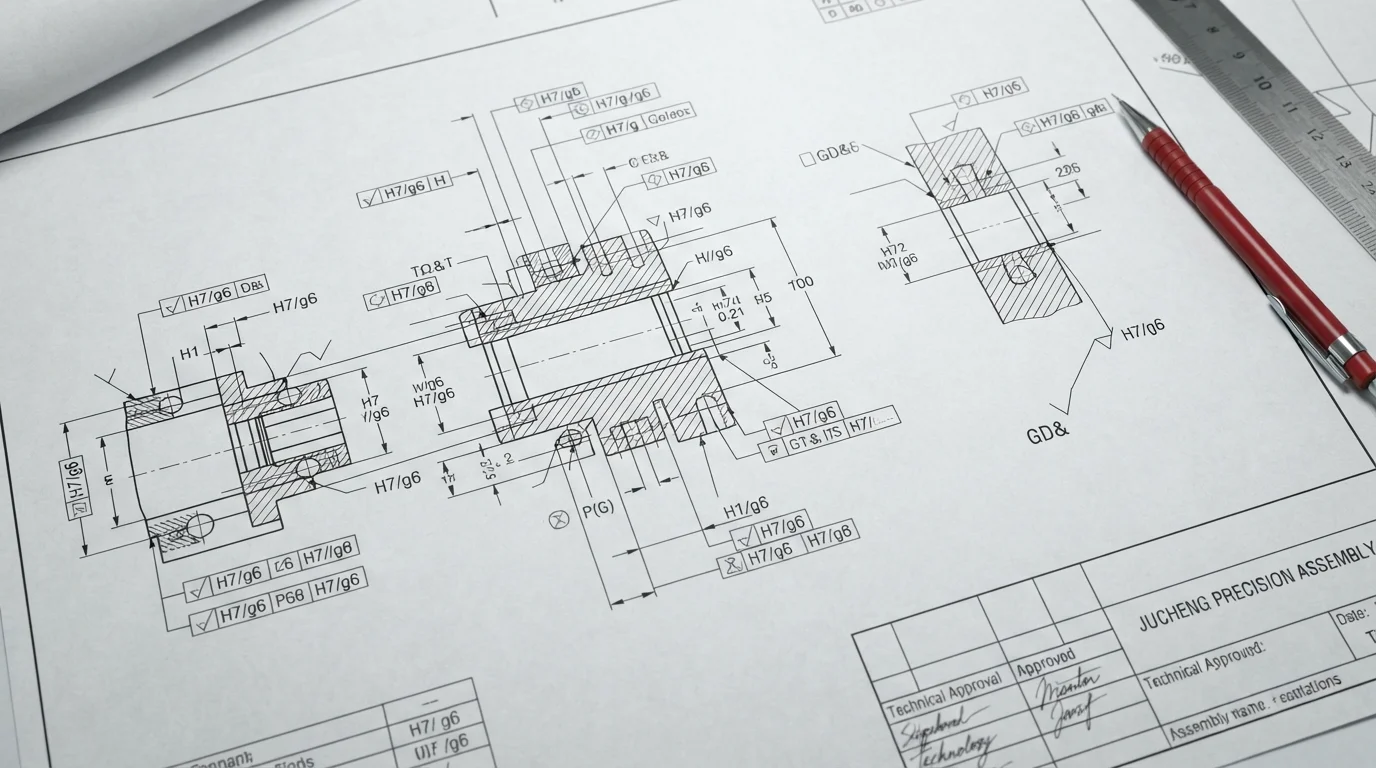 Technical drawing showing micro tolerances