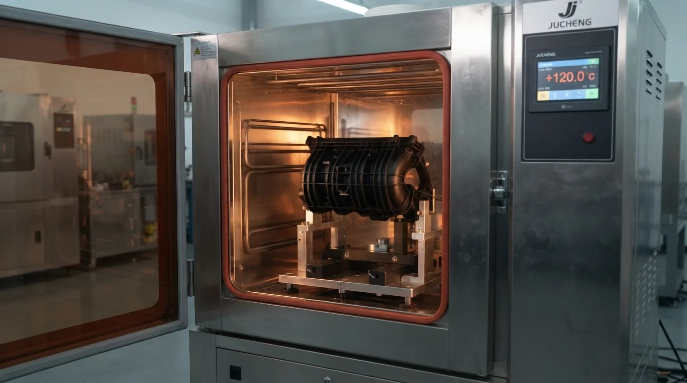 Thermal chamber testing plastic part