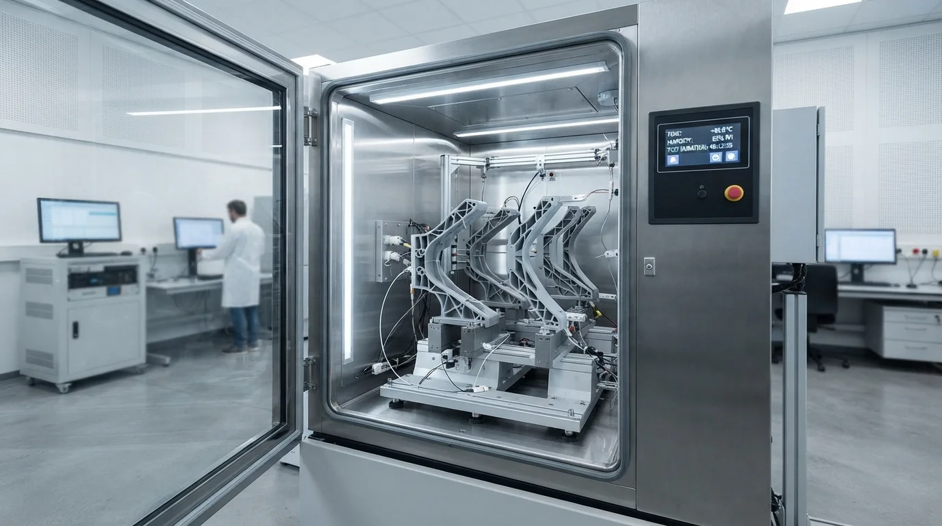 climate controlled material testing chamber