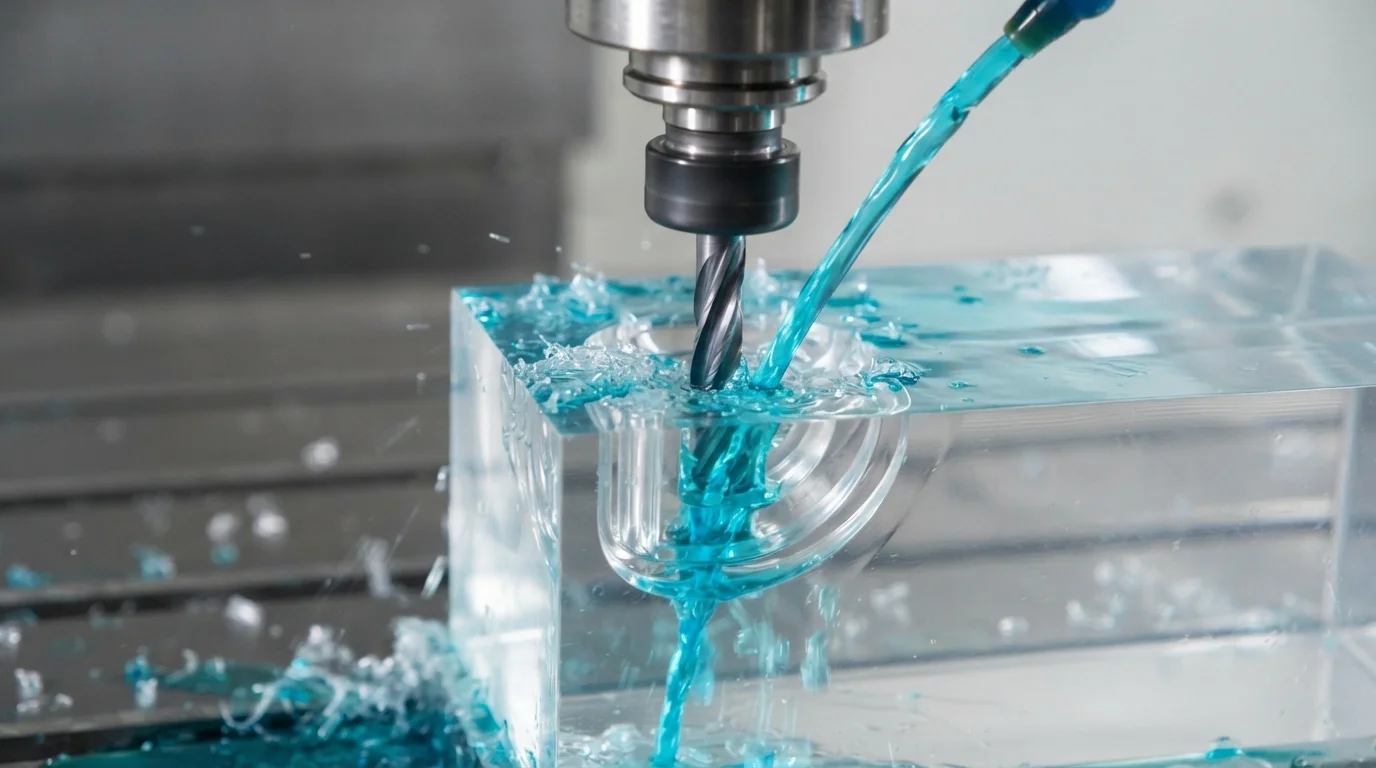 cnc milling transparent polycarbonate block