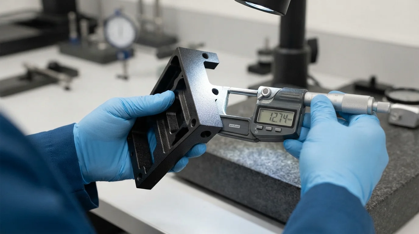inspecting flat custom plastic components