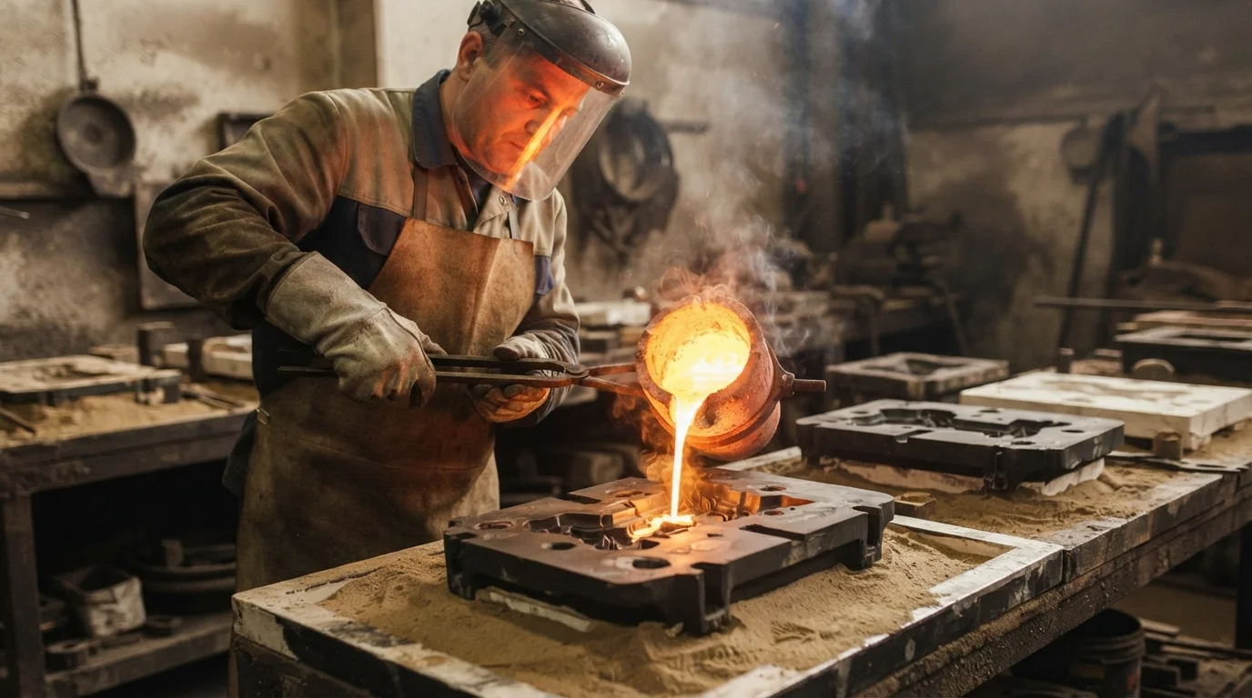 liquid metal pouring plaster mold