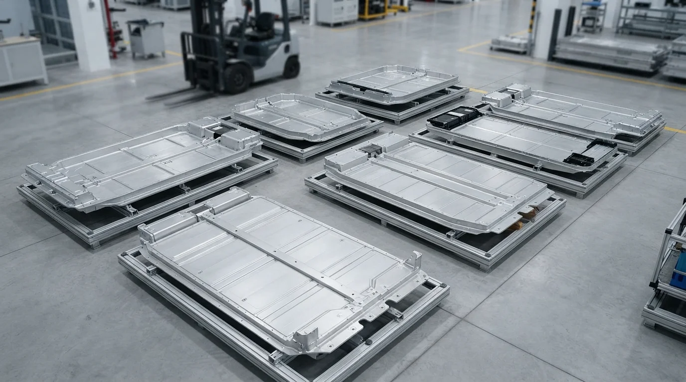 Aluminum battery trays and plates