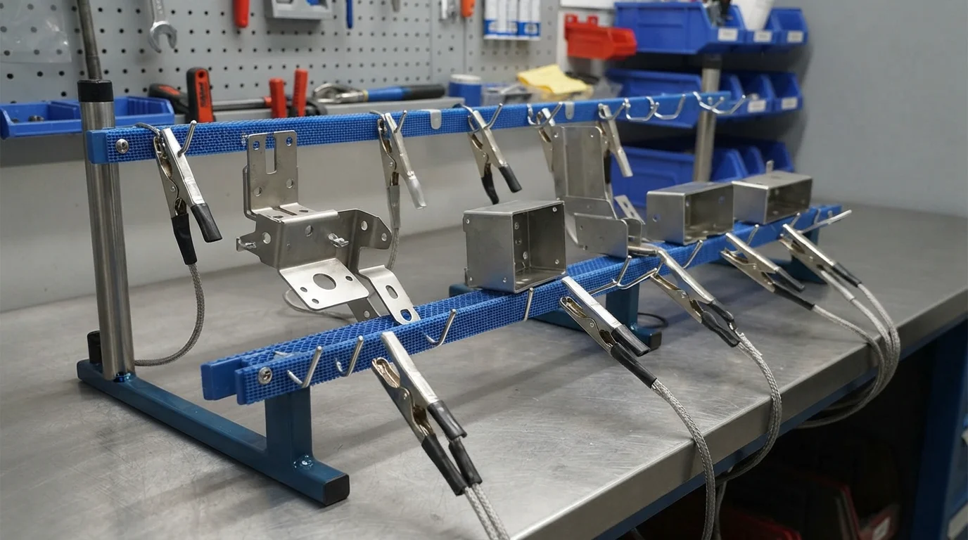 Anti-static racking and grounding clips