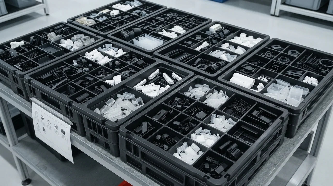 Assorted industrial end-use plastic components