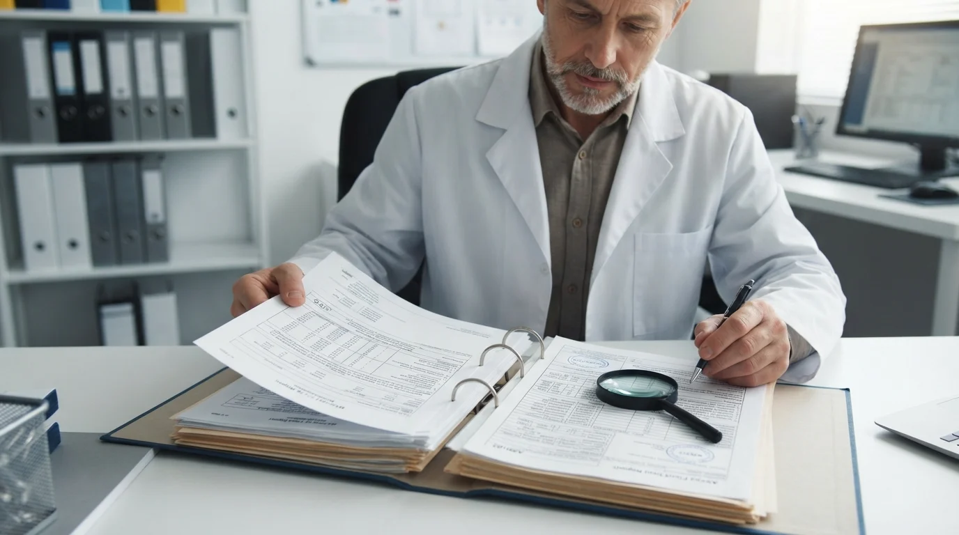 Auditor reviewing FAI folders