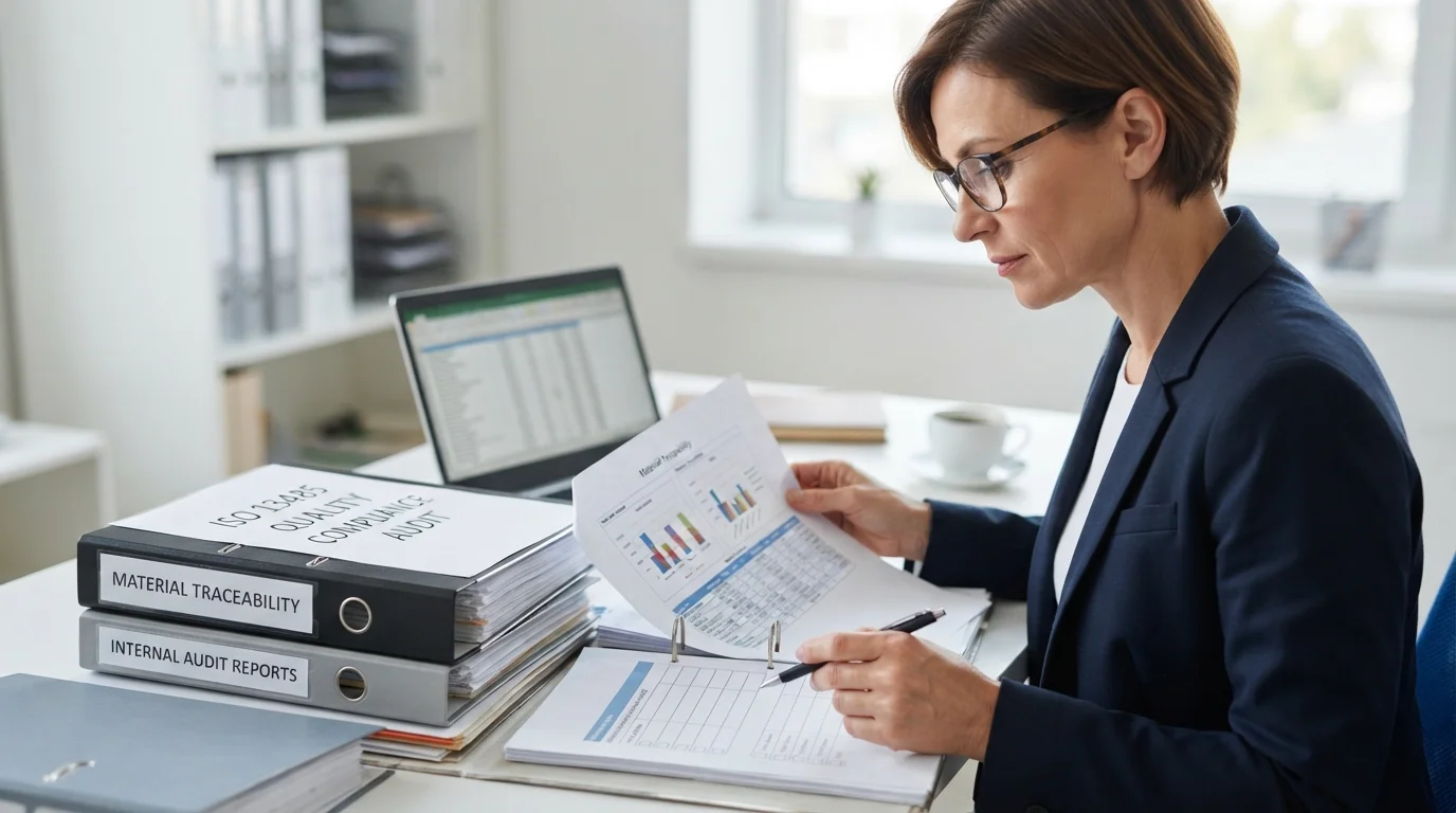 Auditor reviewing compliance files