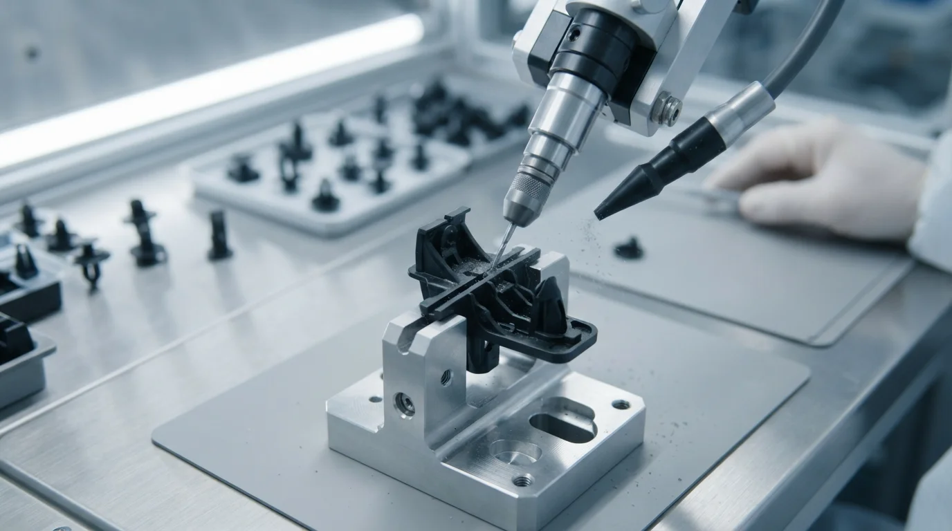 Automated trimming tools deburring clips