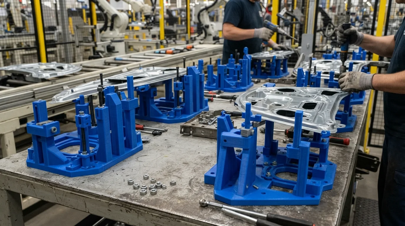 Blue nylon assembly alignment fixtures