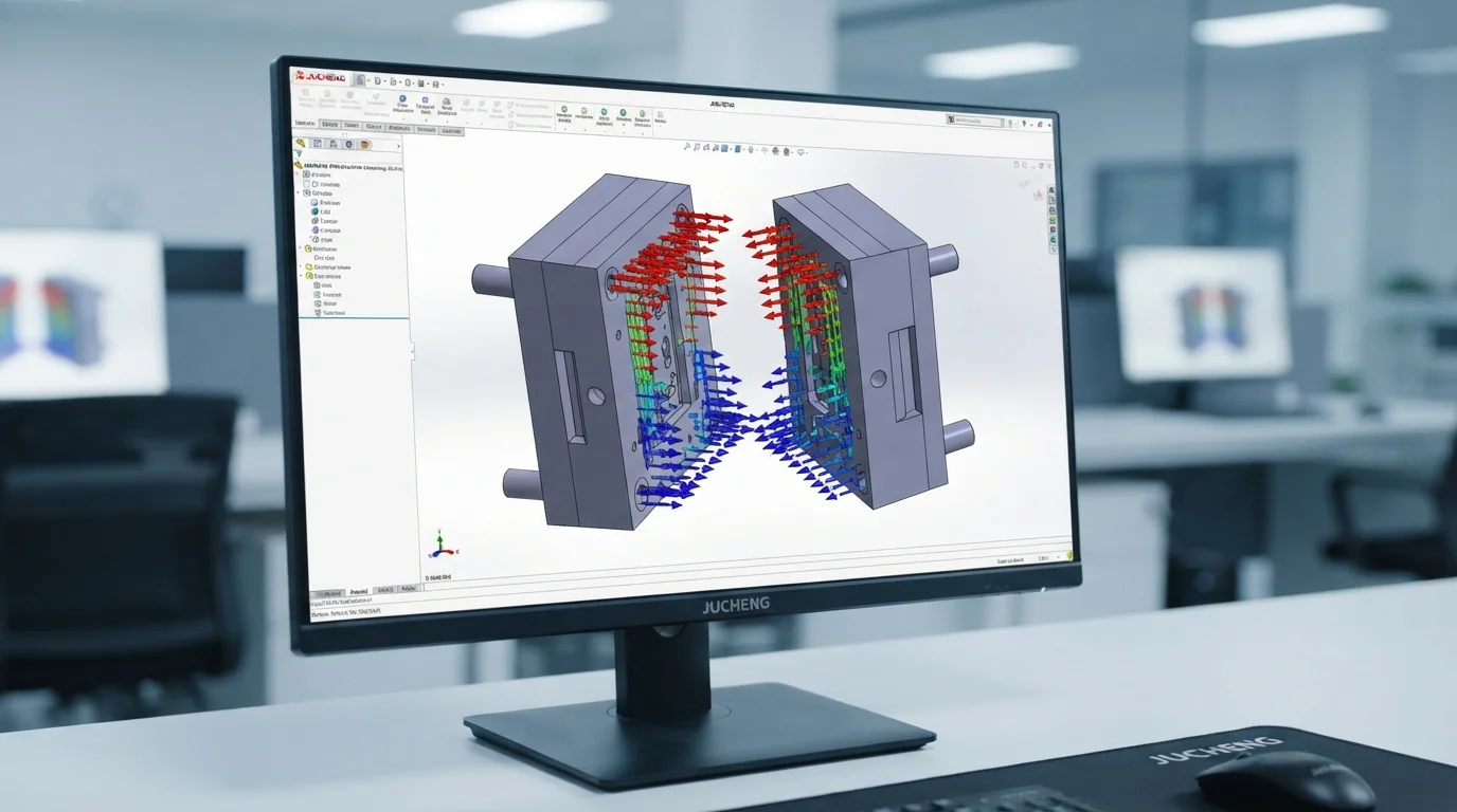 CAD screen showing mold split