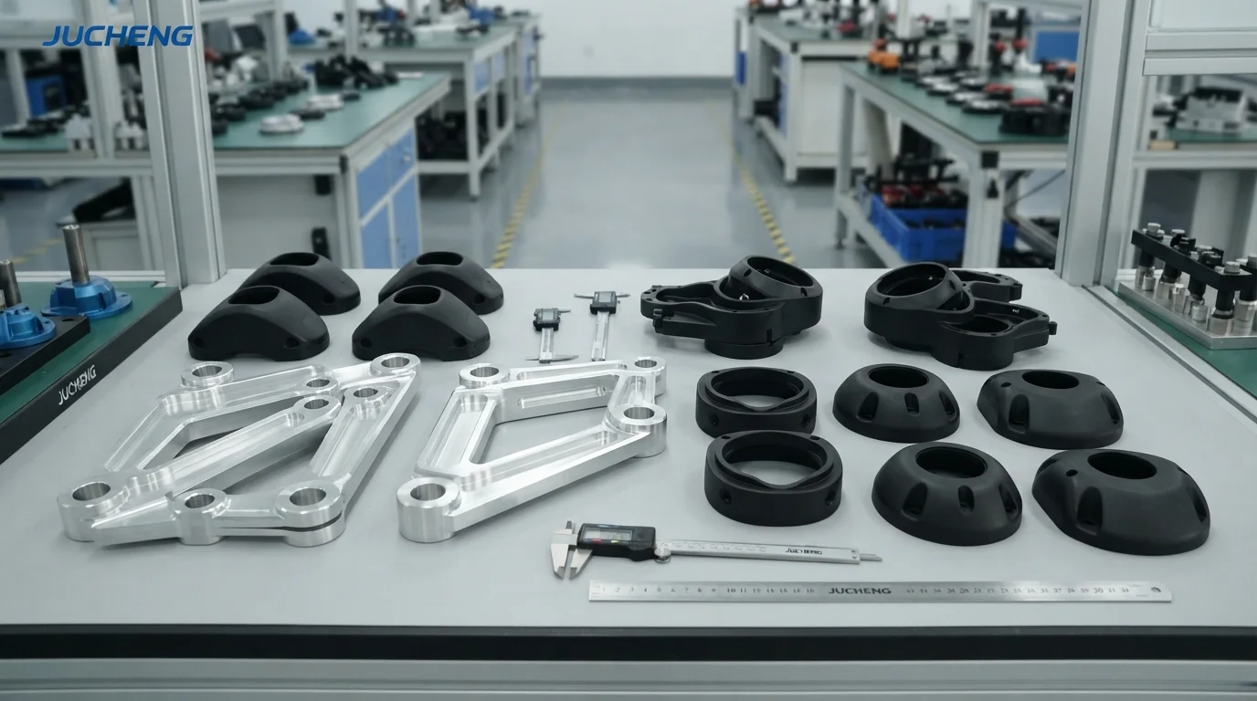 CNC link arms molded shells