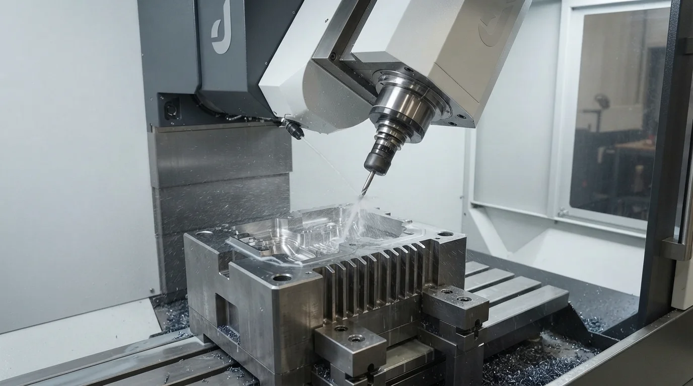 CNC milling micro-tolerance features into steel mold cavity