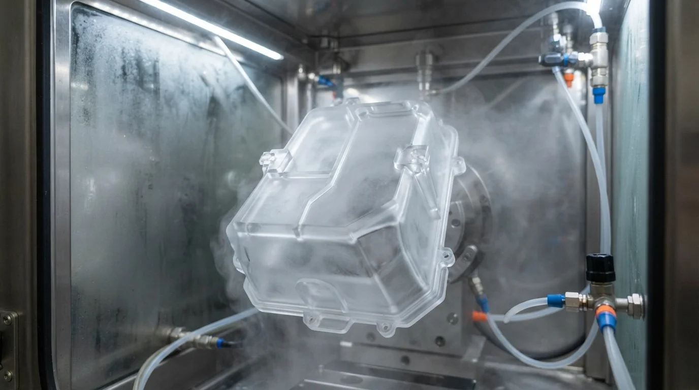 Chemical vapor polishing chamber treating enclosure
