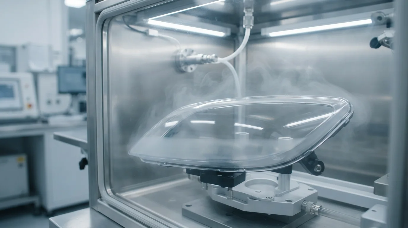 Chemical vapor smoothing clear lens
