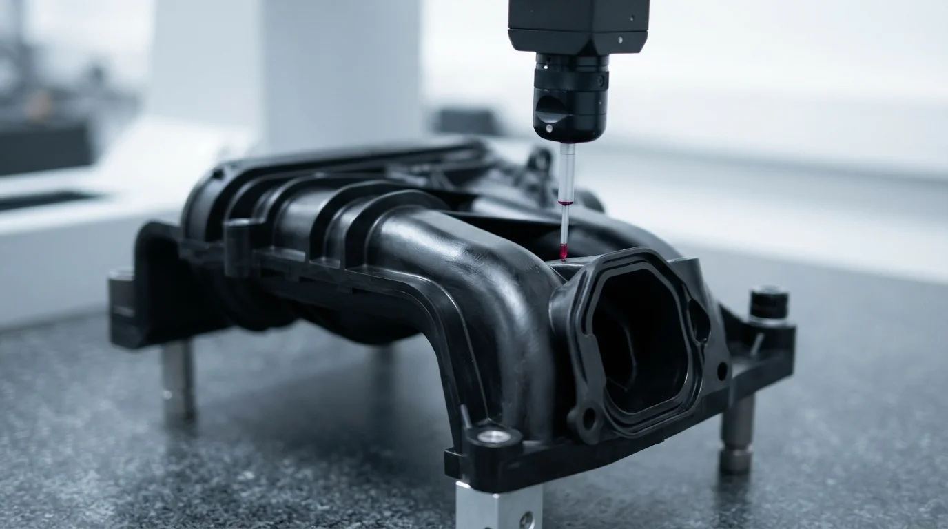 Coordinate measuring machine scanning polymer component