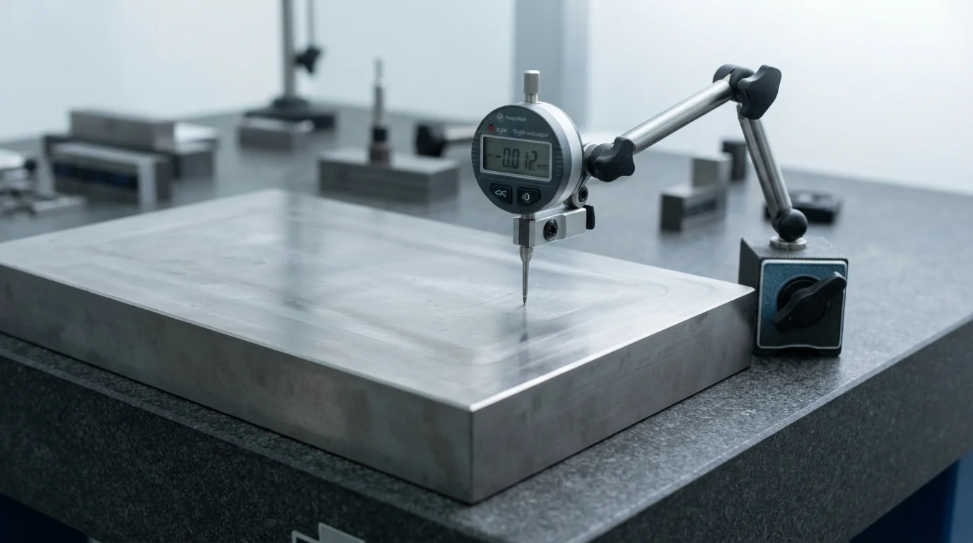 Depth gauge testing steel plate