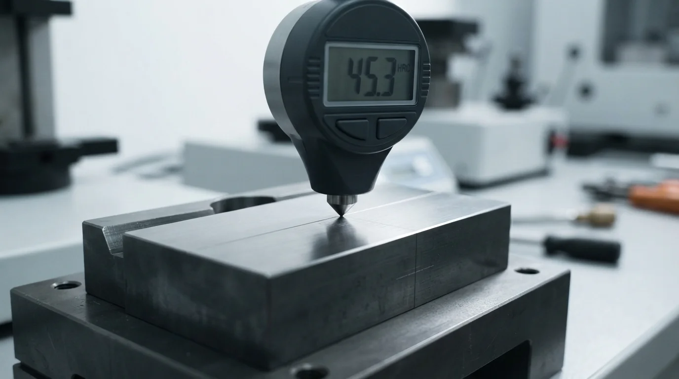 Digital durometer testing P20 insert