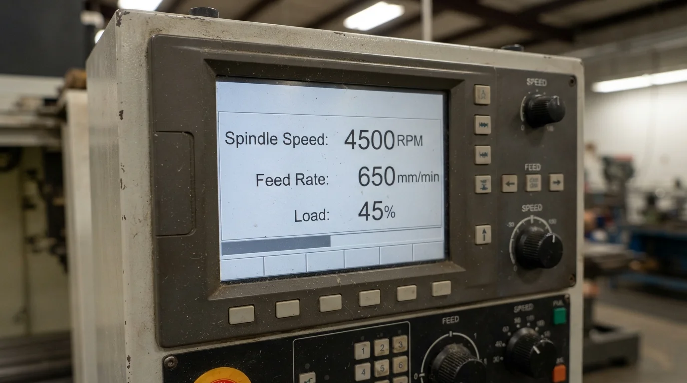 Digital feed rate controller screen