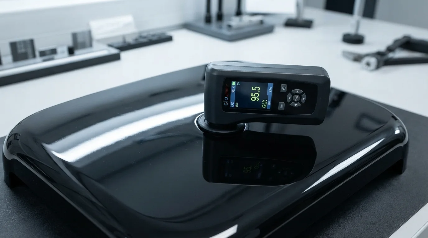 Digital gloss meter measuring sheen
