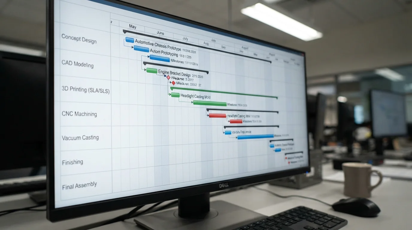 Digital project timeline chart