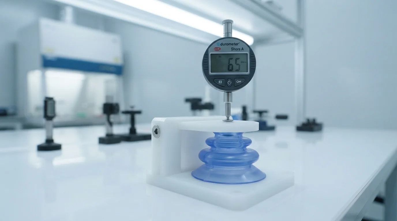 Durometer measuring robotic suction cup