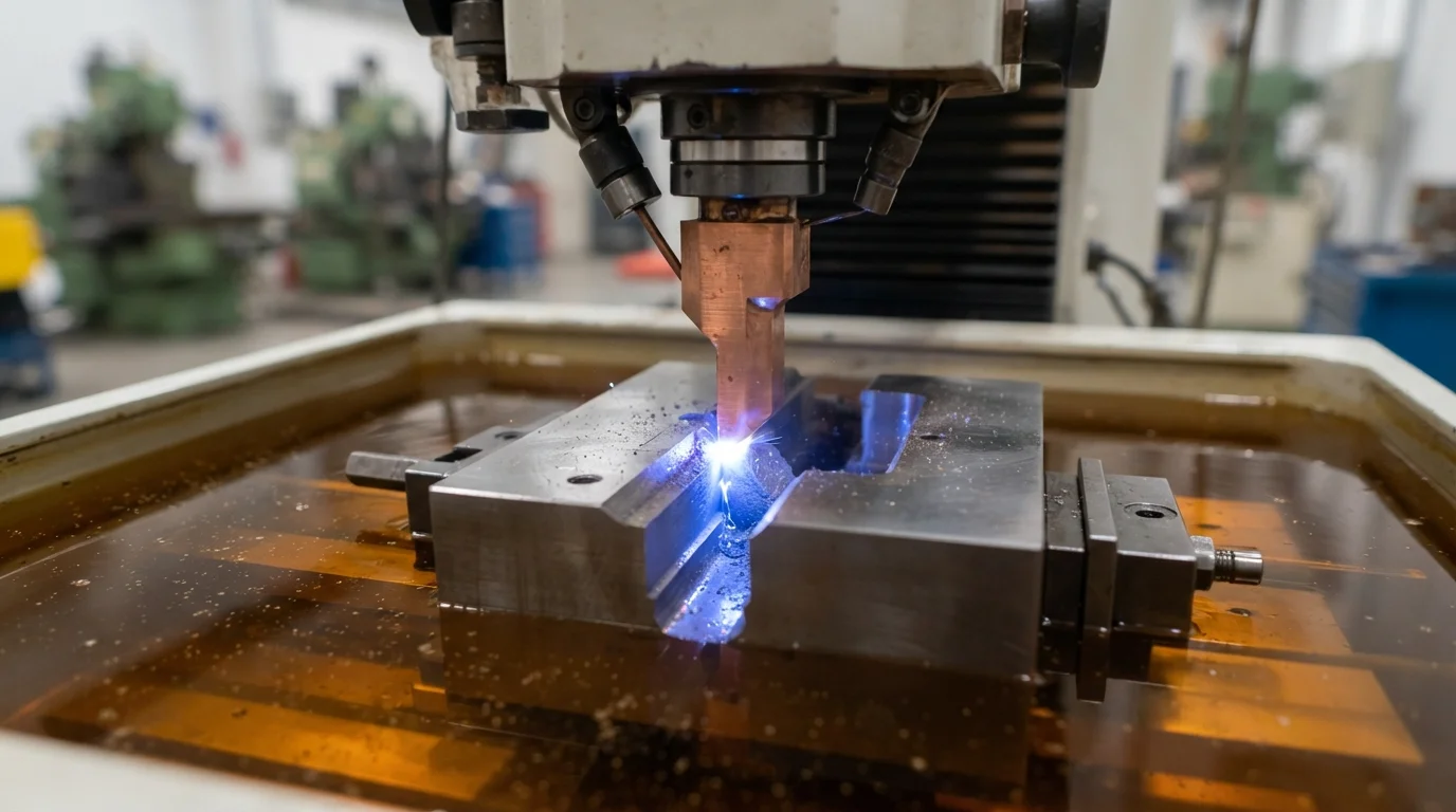 EDM spark eroding steel cavity