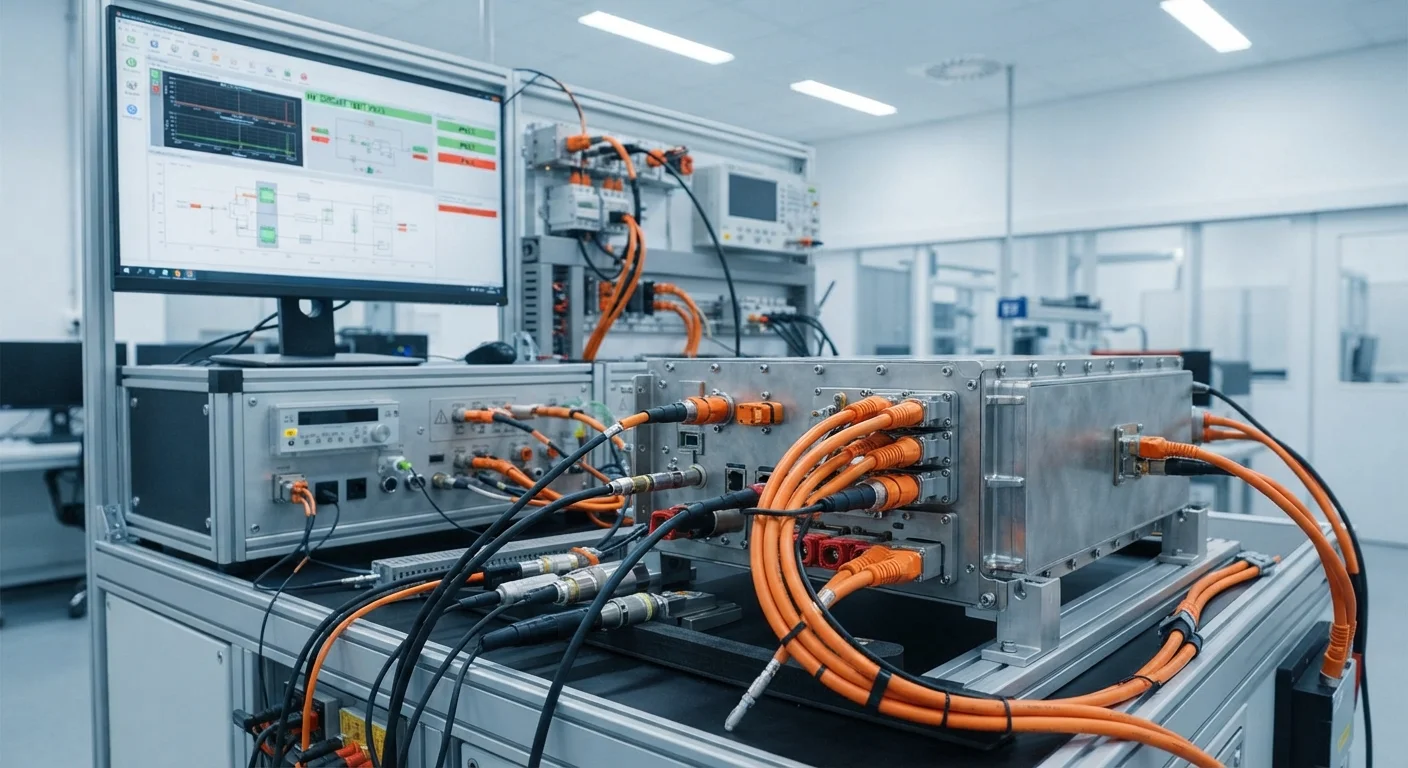 Electrical testing rig checking continuity