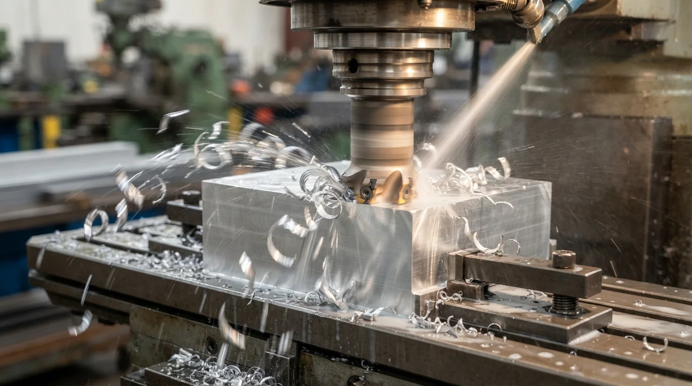 Face milling aluminum block